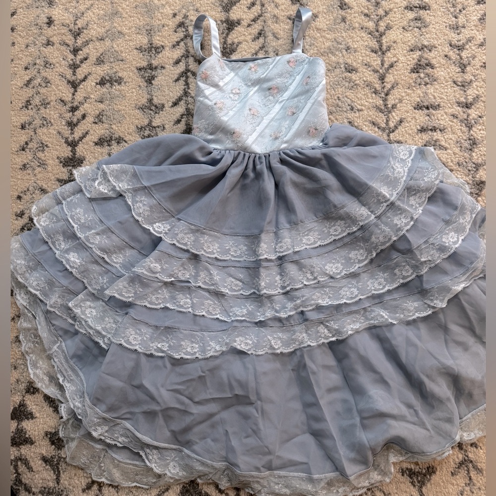 Dollcake Blue Tea At Tiffany’s Hi Low Frock Dress - Picture 3 of 11